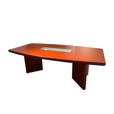 <table><tr><td><font color=blue>7CM厚中長方噴砂玻璃配紅棕 下斜角船型會議桌(W240D120)</font></td></tr></table>